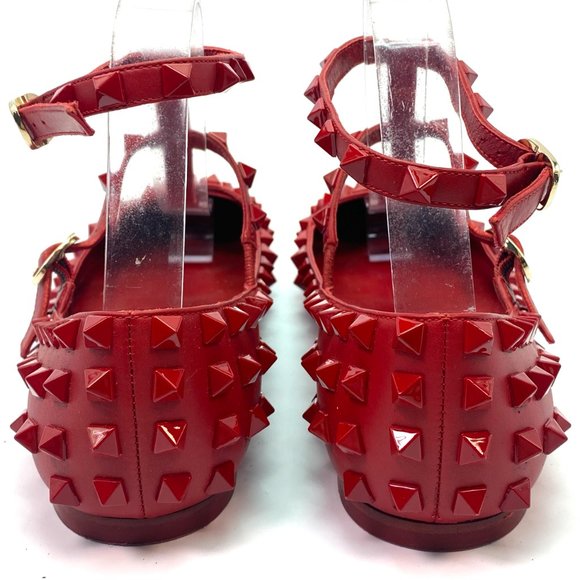 🌷❤️‍🔥FINAL SALE 🔥 NO OFFERS🌷💥Valentino Garavani Rockstud Red Flats 37 - Picture 7 of 9